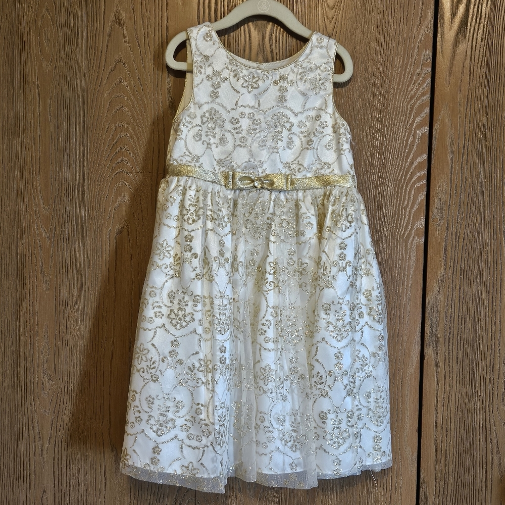 Sweet Heart Rose Gold and White Formal Dress